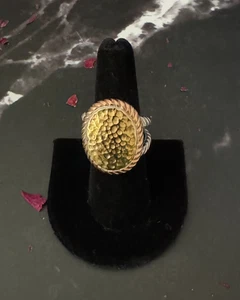 Sterling Silber Ring mit gehämmerter Textur und Seilrand Gr.7 ~ 884 - Bild 1 von 4