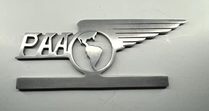 Vintage "Panair do Brasil S. A." Stainless Steel Metal Airport Sign - 9 1/2" - Picture 1 of 7