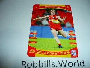 * TEAMCOACH 2021 FOOTY CARDS * COMMON CARD - 98 MATT ROWELL - SUNS * 
