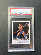 1997 Panini ROCKY MAIVIA RC Rookie WWF Superstars Stickers #113 PSA 8 NM-MT