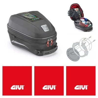 Givi ST612+ 15 Litre Motorcycle Tank Bag & MV Agusta Tank Ring - Black - Image 1 of 4