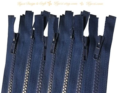 5 - 25 pc Chunky Plastic Separating Zipper / Gauge 5 - 28", 30", 32", 34", 36" - Image 1 of 2