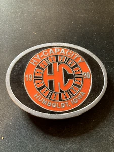 Vintage 1990 "HY-CAPACITY" Farm BELT BUCKLE Limited Edition ... Humboldt Iowa - Picture 1 of 2