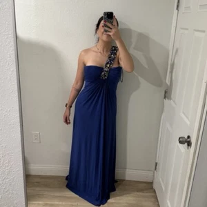 Abito donna MIGNON blu gemme formali asimmetrico taglia 6 lungo maxi - Foto 1 di 12