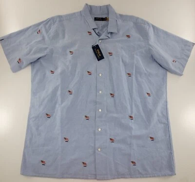 Polo Ralph Lauren Big & Tall Classic-Fit Flag Print S/S Shirt Americana 2XLT - Image 1 of 4