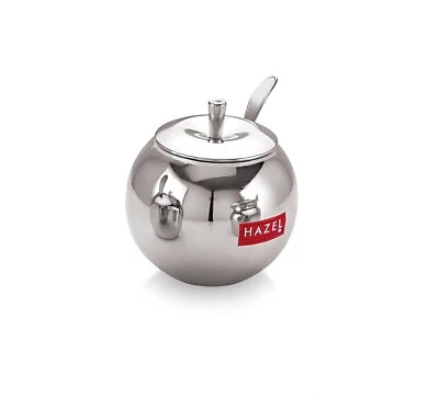 Acciaio Inox Olio E Ghee Contenitore Con Cucchiaio per Cucina 320 ML - Immagine 1 di 4