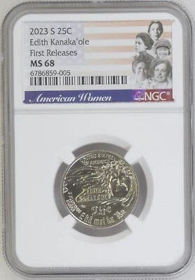 2023 S Edith Kanaka'ole American Women Quarter NGC MS68 First Releases - Image 1 of 2