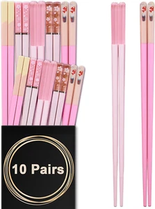 Chopsticks Reusable Dishwasher Safe, 10 Pairs 9.5 Inches Premium Fiberglass Cho - Picture 1 of 7