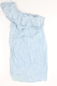 New Look Womens Blue 100% Cotton Mini Size 6 One Shoulder Pullover - Picture 1 of 12