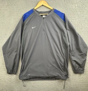 Nike Pullover Storm Fit Windbreaker Mens L Gray Blue 1/4 Zip Vented Lightweight - Picture 1 of 15