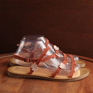 El Naturalista Sandals Women SZ EU 40 US 9 Red Tulip Leather Floral Comfort Shoe - Picture 1 of 15