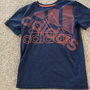 Adidas Shirt Youth Medium 10/12 Navy Athletic Aeroready Tee Boy s Kid AA6687 - Picture 1 of 4