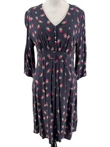 Boden Women's Navy Blue Polka Dot 3/4 Sleeve Anouk Midi Dress Size 6 - Picture 1 of 6