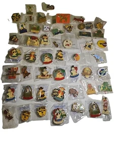 Huge Lot Of 52 Lions Club Lapel Shirt Pins NOS In Plastic From All Over The Glob - Picture 1 of 5