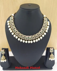 Indian Jewelry Necklace Set Bollywood Ethnic Mehandi Plated Party Wear Valentine - Picture 1 of 1