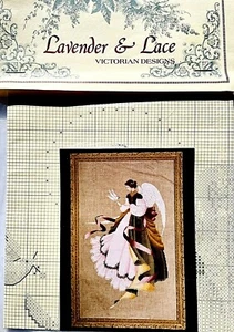 Lavender & Lace Victorian Design Counted Cross Stitch Pattern ~ Angel of Grace - Picture 1 of 4