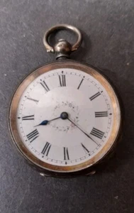 Antico/Vintage Argento 0,935 Purezza Chiave-Vento Splendido Fob Donna Non Funzionante - Foto 1 di 10