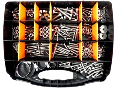 Valigia Accessori Con & per Metriche Viti, Acciaio Inox A4, 375 Pz. 8380SET1 - Immagine 1 di 4