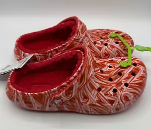 Crocs Classic Lined Candy Cane Slipper Clogs Weihnachten rot weiß Gr. M5/W7 🔥🔥 - Bild 1 von 8