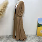 Dubai Clean Color Double-Sided Dress Women Muslim With Pocket Cardigan Robe