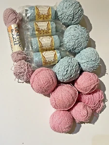 Bernat Of England JAEGER Sunlin Spun Yarn 12 Skein Linen Acrylic Baby Pink Blue - Picture 1 of 4