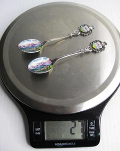 STERLING SILVER 27 grams Souvenir Spoons Lake Louise Canada REU Germany Lot of 2 - Picture 1 of 10