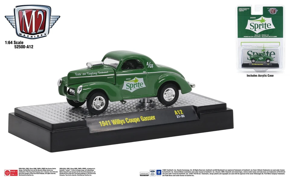 M2 Machines Coca-Cola Release A12 1941 Willys Coupe Gasser Sprite - Image 1 of 1