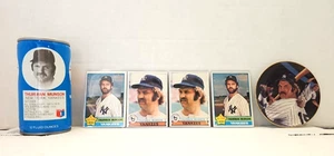Vintage Therman Munson Topps 1976, 1979 Cards RC Cola Can Collector Plate Lot - Picture 1 of 6