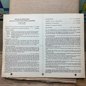 21 de abril de 1963 Programa de Servicio de Adoración de la Iglesia Metodista del Pacto Gastonia NC B57 - Imagen 1 de 6