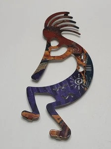 Kokopelli Metal Wall Art 12” Danza Sud Ovest Nativi Americani Decorazione Multicolore - Foto 1 di 6
