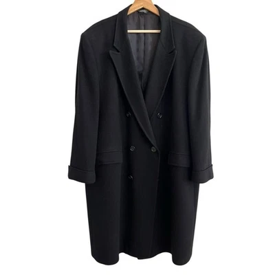 Vintage Mens Le Baron Black Cashmere Overcoat Size 50R Quiet Luxury Made in USA - Image 1 of 4
