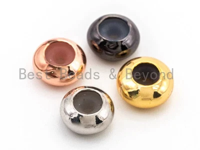 5 PIEZAS/10 PIEZAS Cuentas de tapón de goma Rondelle, cuentas de tapón de 8 mm agujero de 1 mm, espaciador de circonita cúbica Foto 1 de 4