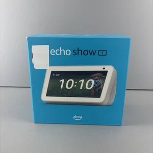 Echo Show 5 Glacier White (2nd Gen) | Smart display with Alexa NEW - Picture 1 of 5