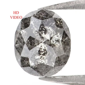 0.96 CT Natural Loose Oval Shape Diamond 6.40 MM Salt And Pepper Diamond LQ1328 - Picture 1 of 8