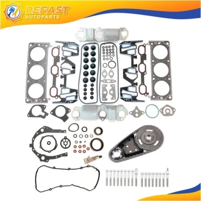 For Oldsmobile Silhouette 2000-2004 3.4L Full Gasket Bolts Set Timing Chain Kit Foto 1 de 4