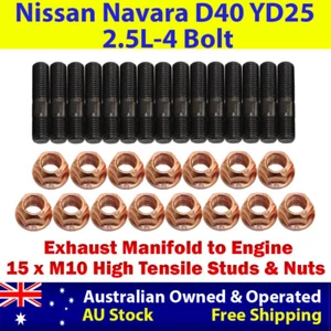 High Tensile Exhaust Manifold & Turbo Stud Kit For Nissan Navara D40 YD25 2.5L - Picture 1 of 6