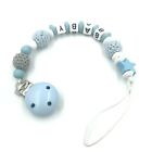 Personalised Boy name Baby Pacifier Clips  Dummy Clips Baby Feeding Wooden beads