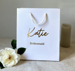 Personalised Bridesmaid Gift Bag - Luxury Gold Foil Gift Bag for Weddings