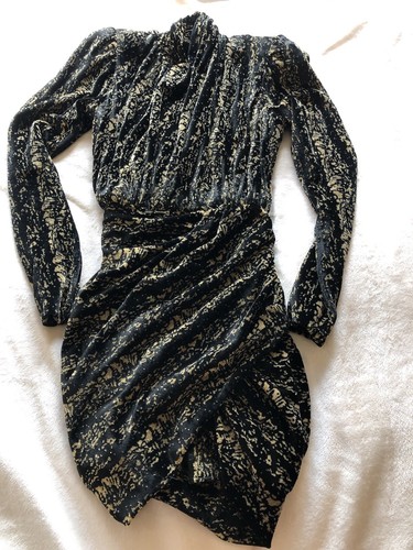 Balenciaga Mini Abito in Velluto Jacquard Metallizzato Taglia 36 UK 8