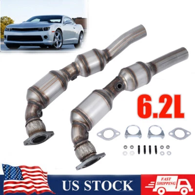 Left & Right Side Catalytic Converters For Chevrolet Camaro 2010-2015 SS 6.2L US Foto 1 de 4