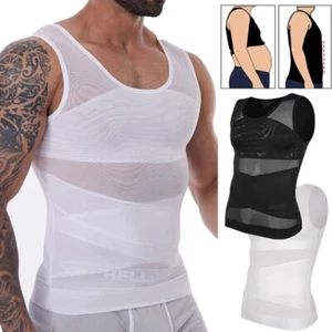 Herren Abnehmen Body Shaper Tank Top Bauch Gynomastica Kompressionsweste Shirt USA - Bild 1 von 45