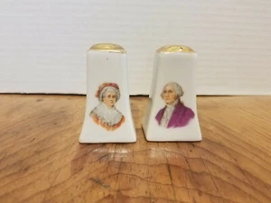 Juego de Saleros Vintage George & Martha Washington Souvenir Monte Corcho Vernon - Imagen 1 de 5