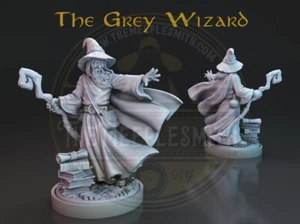The Grey Wizard miniature for tabletop, board games, RPG, Dnd, paint and display - Foto 1 di 5