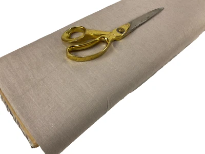 NEW Designer Textured Thick Linen –Stone/Gold Upholstery/Curtain Fabric FREE P&P - Image 1 of 4