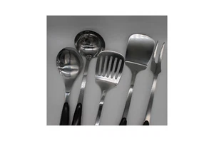 5 Stück S/S Kochset, enthält Pfanne, Wender, Reislöffel, Fleischgabel - Bild 1 von 6