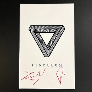 Póster de péndulo firmado por Twin Tribes, prueba (autógrafo de música indie NO vinilo/CD) - Imagen 1 de 7