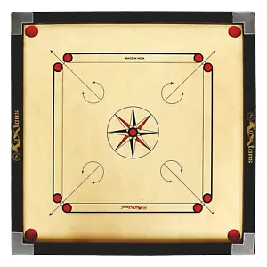 Large Carrom 32 X 32" Board Coins/Striker & Powder Set Great Quality Family Game - Picture 1 of 5