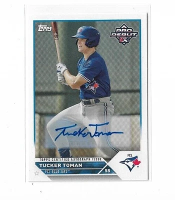 2023 Topps Pro Debut Tucker Toman Rookie Auto #PD-8 - Jays - Image 1 of 2
