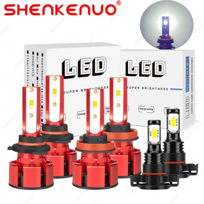 For Jeep Compass 2011 2012 2013 - 6000K LED Headlights + Fog Bulbs Combo Kit 6x - Image 1 of 4