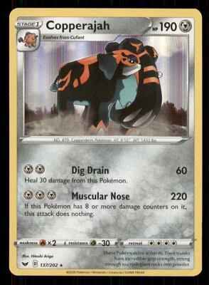 Copperajah SWSH01: Sword & Shield Base Set #137/202 Holo Rare Pokemon LP - Image 1 of 2